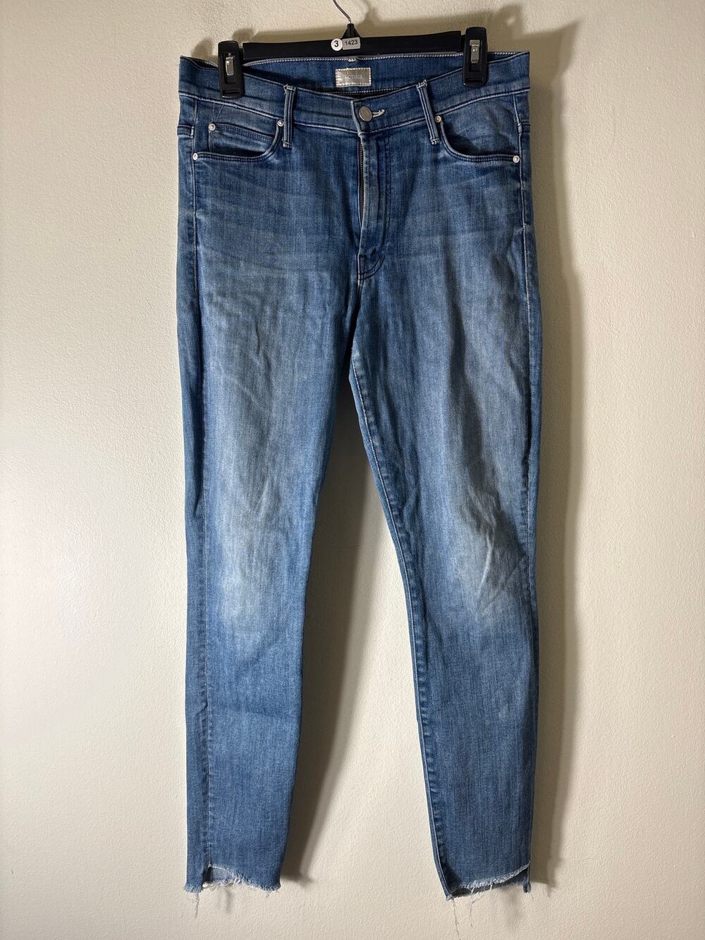 Mother Stunner Zip Ankle Fray Denim Sz 29